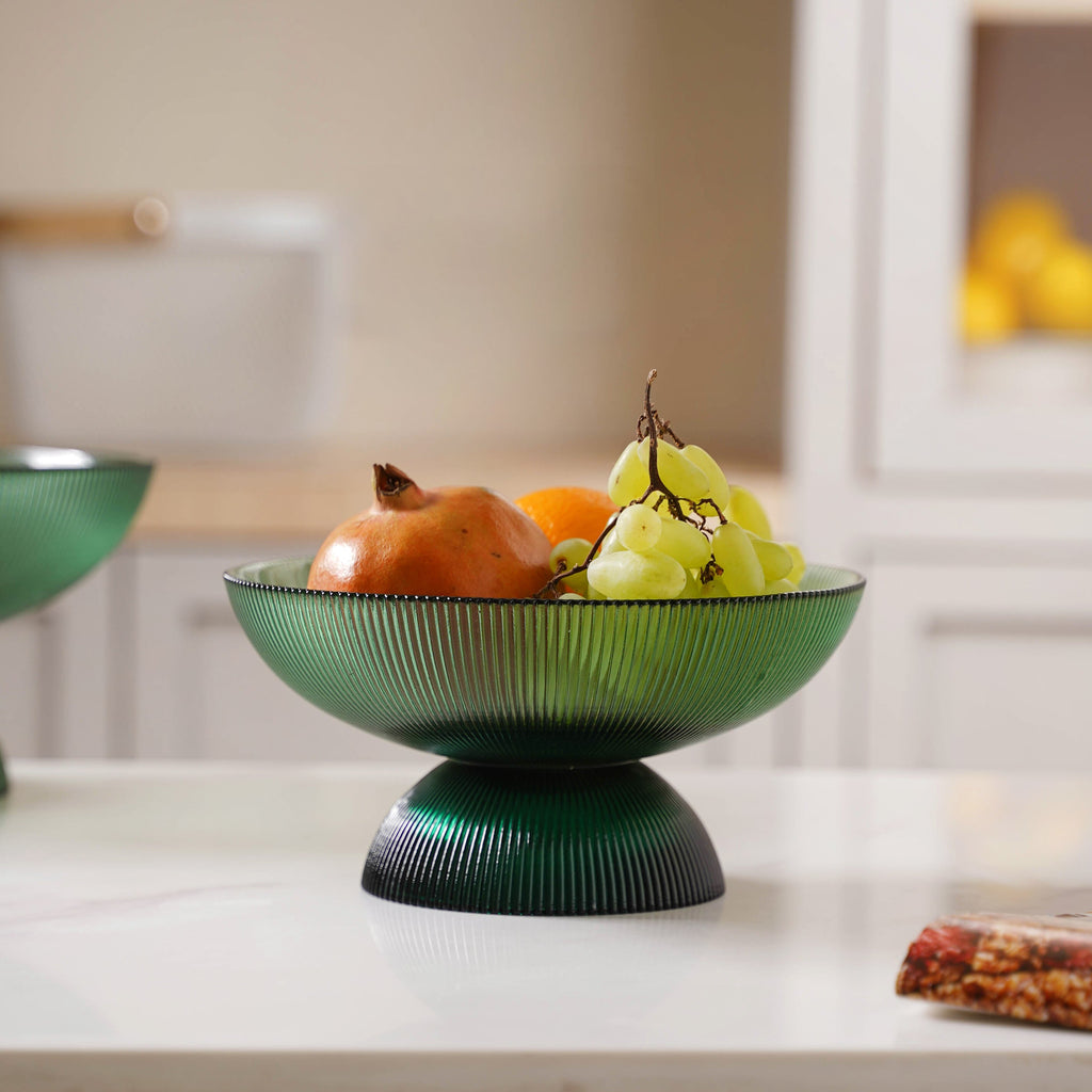 Ribbed Emerald Fruit Bowl Small Nestasia