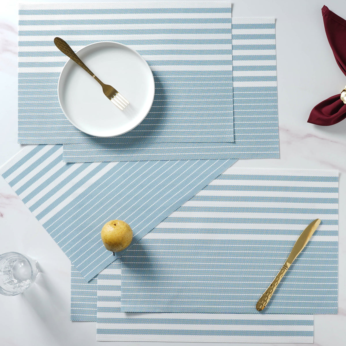 Pastel Blue Table Mat Set of 6 Nestasia