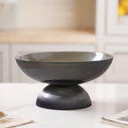 Ribbed Grey Fruit Bowl Large Nestasia