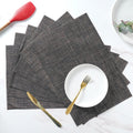 Black Brown PVC Table Mat Set of 6 Nestasia