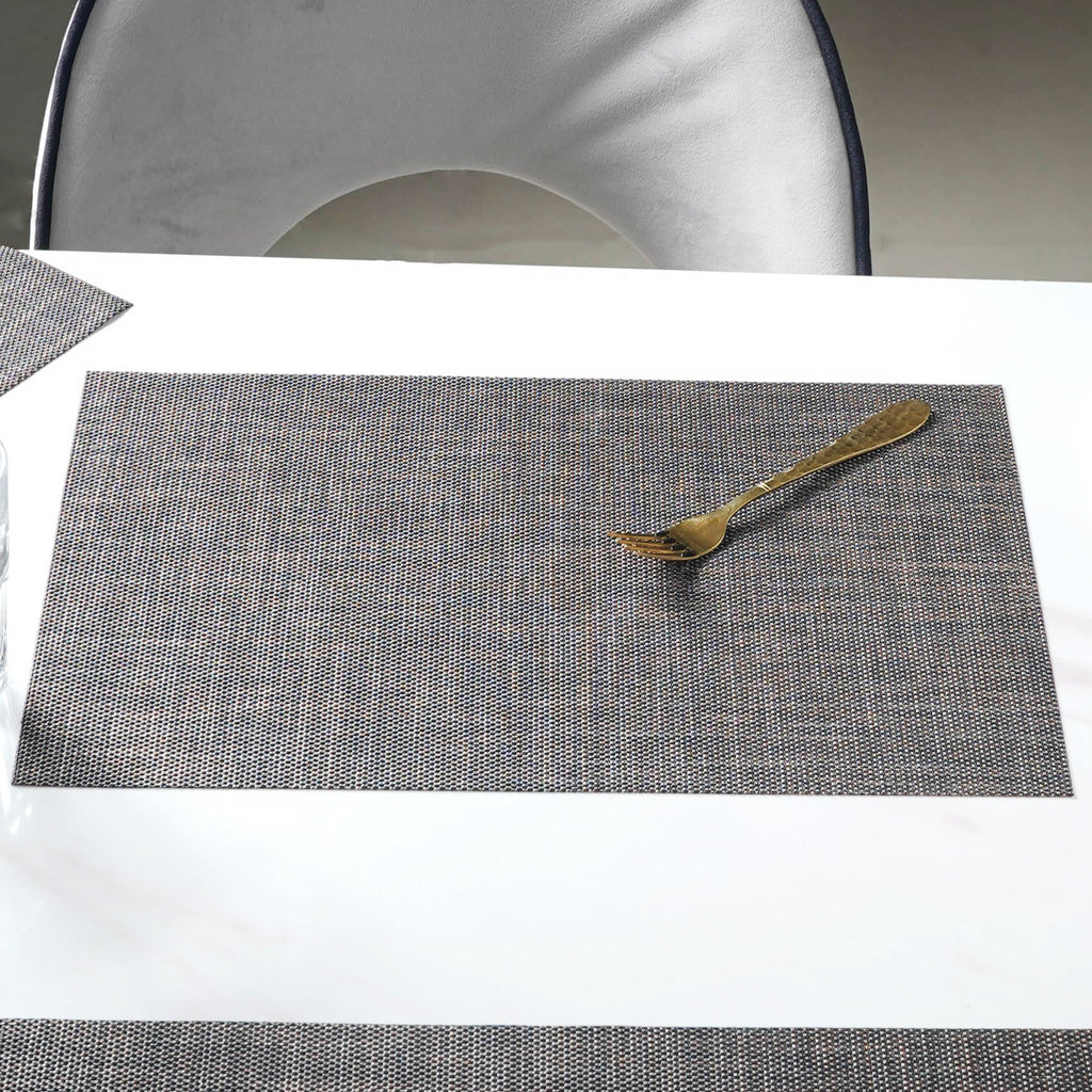 Black Brown PVC Table Mat Set of 6 Nestasia