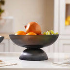 Ribbed Grey Fruit Bowl Large Nestasia