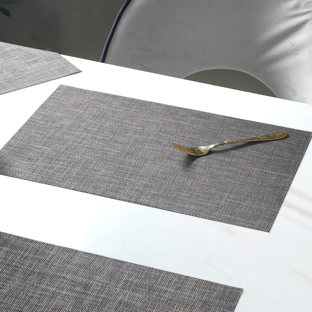 Black Brown PVC Table Mat Set of 6 Nestasia