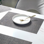 Black Brown PVC Table Mat Set of 6 Nestasia