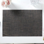 Black Brown PVC Table Mat Set of 6 Nestasia
