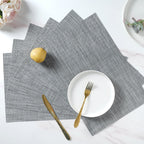 White-grey PVC Table Mat Set of 6 Nestasia