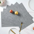 White-grey PVC Table Mat Set of 6 Nestasia