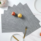 White-grey PVC Table Mat Set of 6 Nestasia