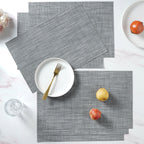 White-grey PVC Table Mat Set of 6 Nestasia