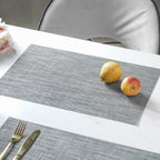 White-grey PVC Table Mat Set of 6 Nestasia