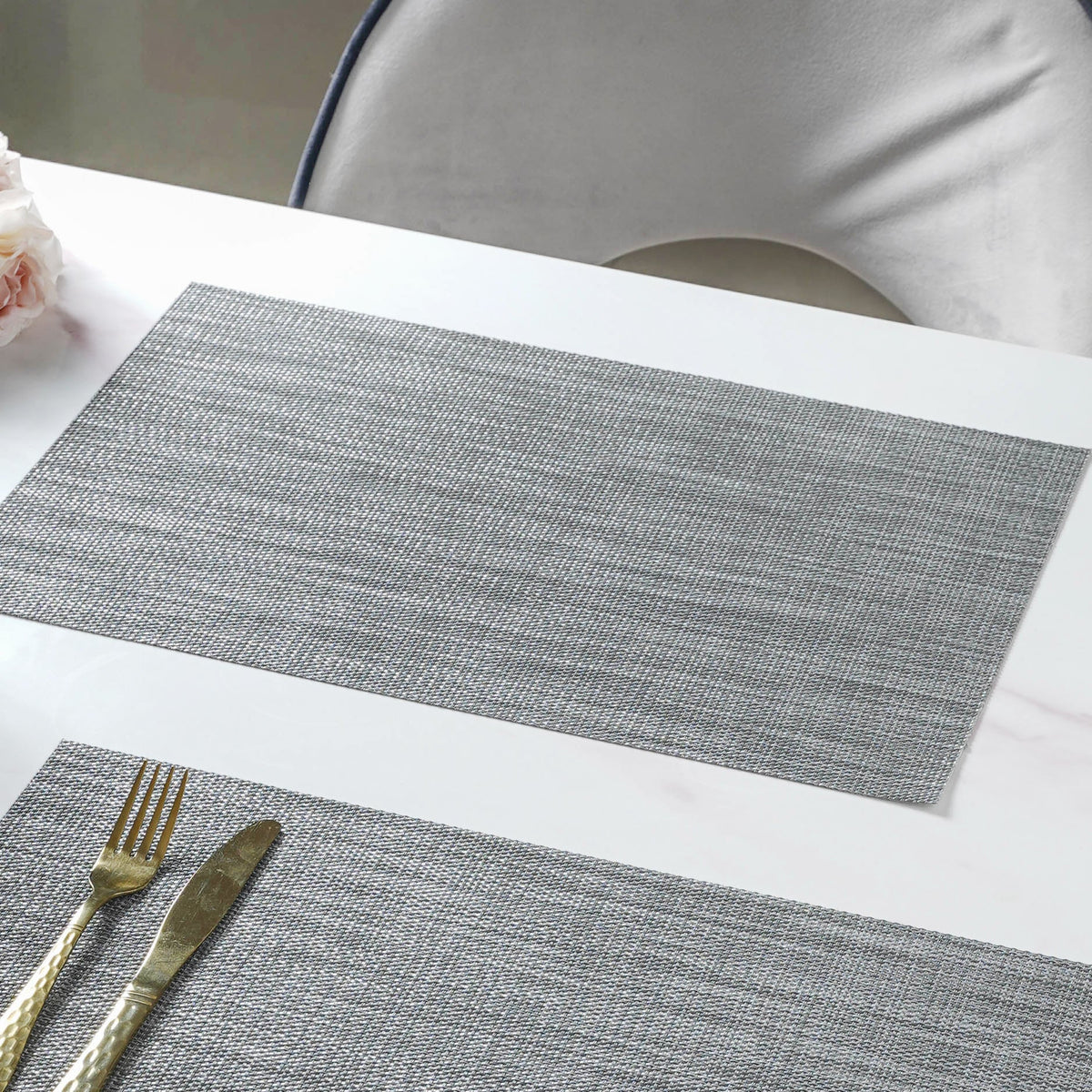 White-grey PVC Table Mat Set of 6 Nestasia