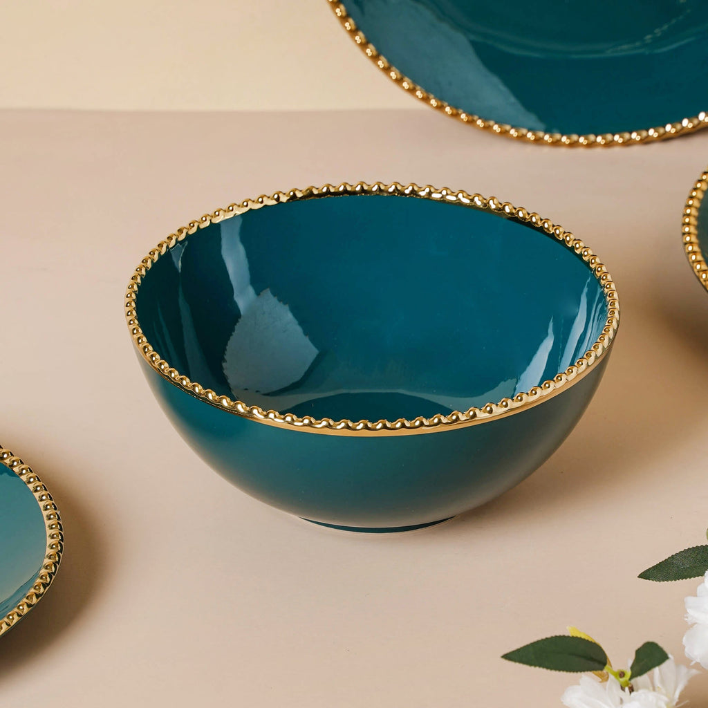 Green And White Elysian 22 Piece Dinnerware For 6 Nestasia