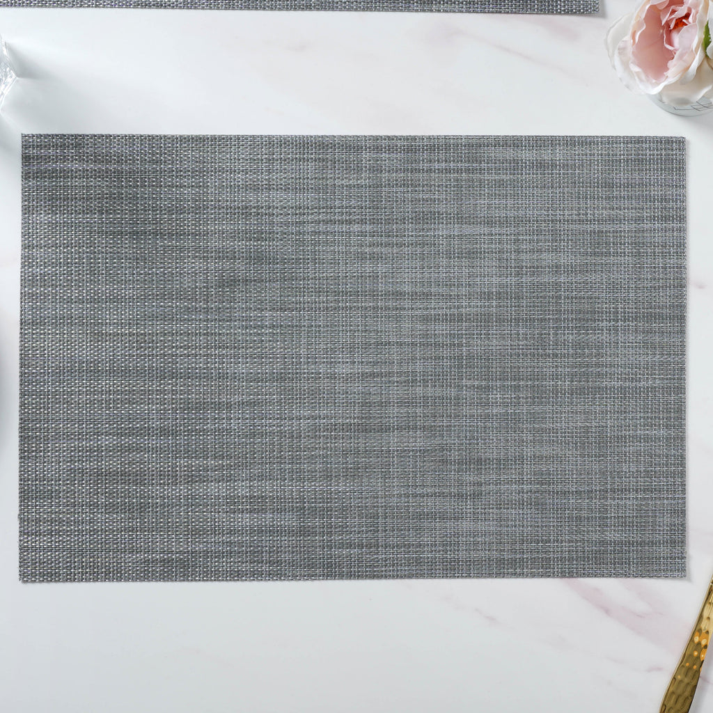 White-grey PVC Table Mat Set of 6 Nestasia