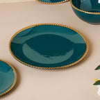 Green And White Elysian 22 Piece Dinnerware For 6 Nestasia