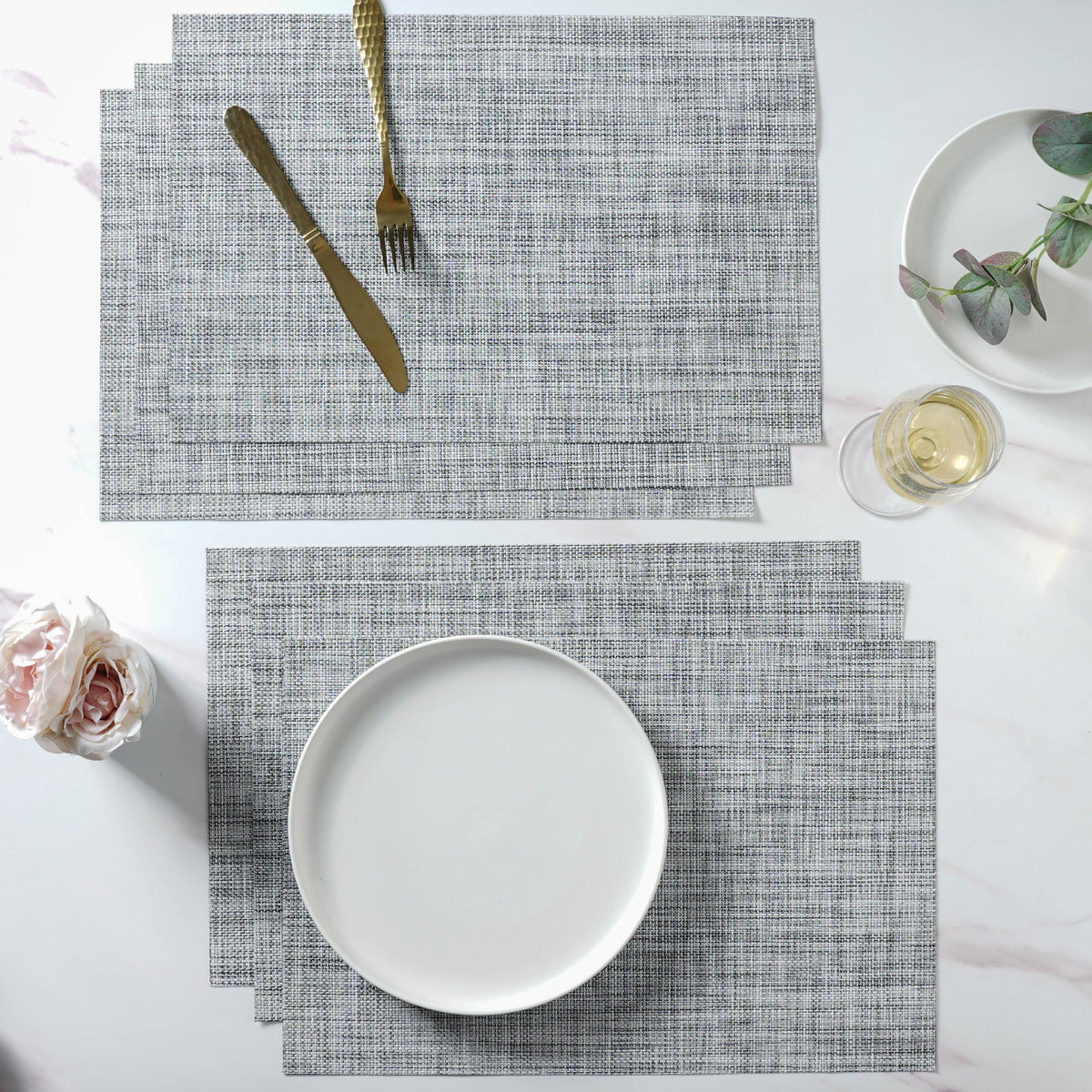 Grey PVC Table Mat Set of 6 Nestasia