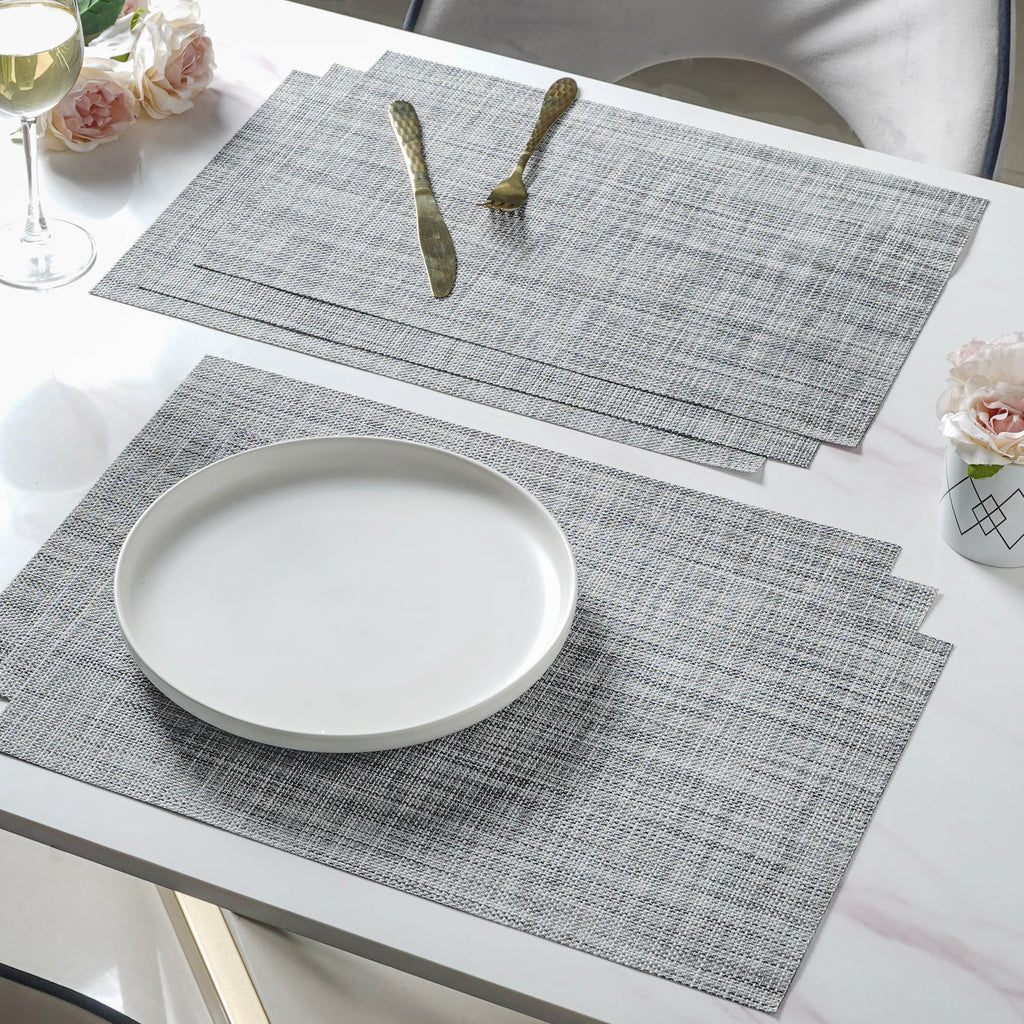 Grey PVC Table Mat Set of 6 Nestasia