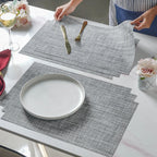 Grey PVC Table Mat Set of 6 Nestasia