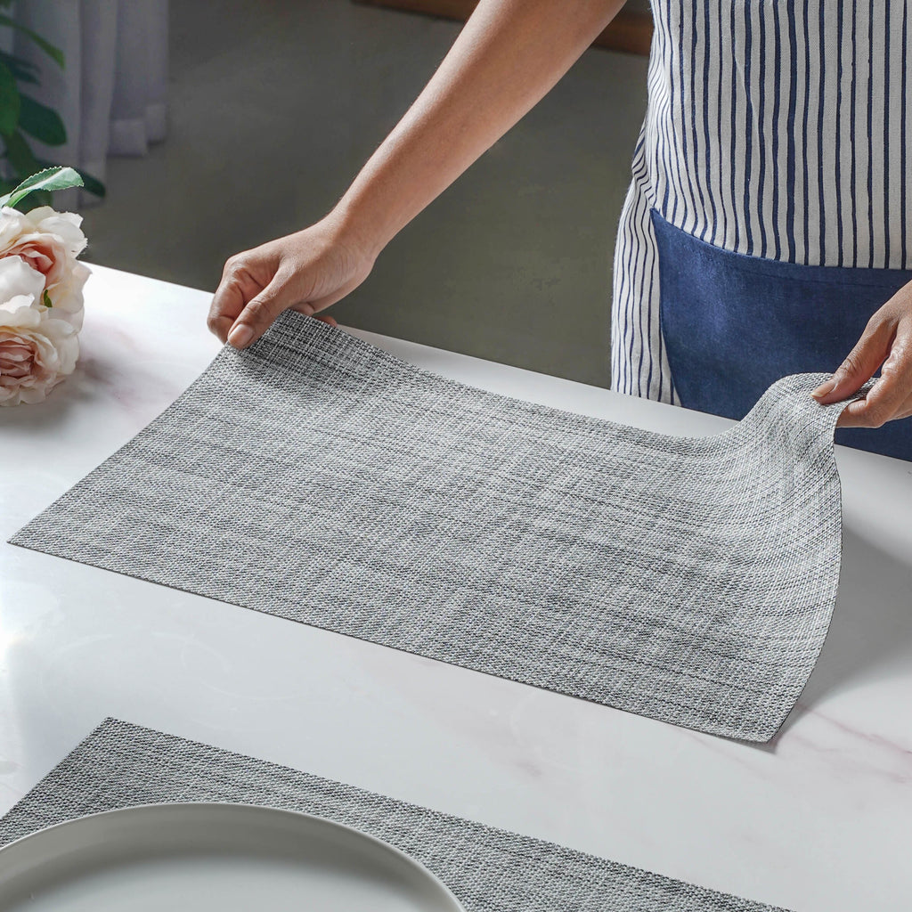 Grey PVC Table Mat Set of 6 Nestasia
