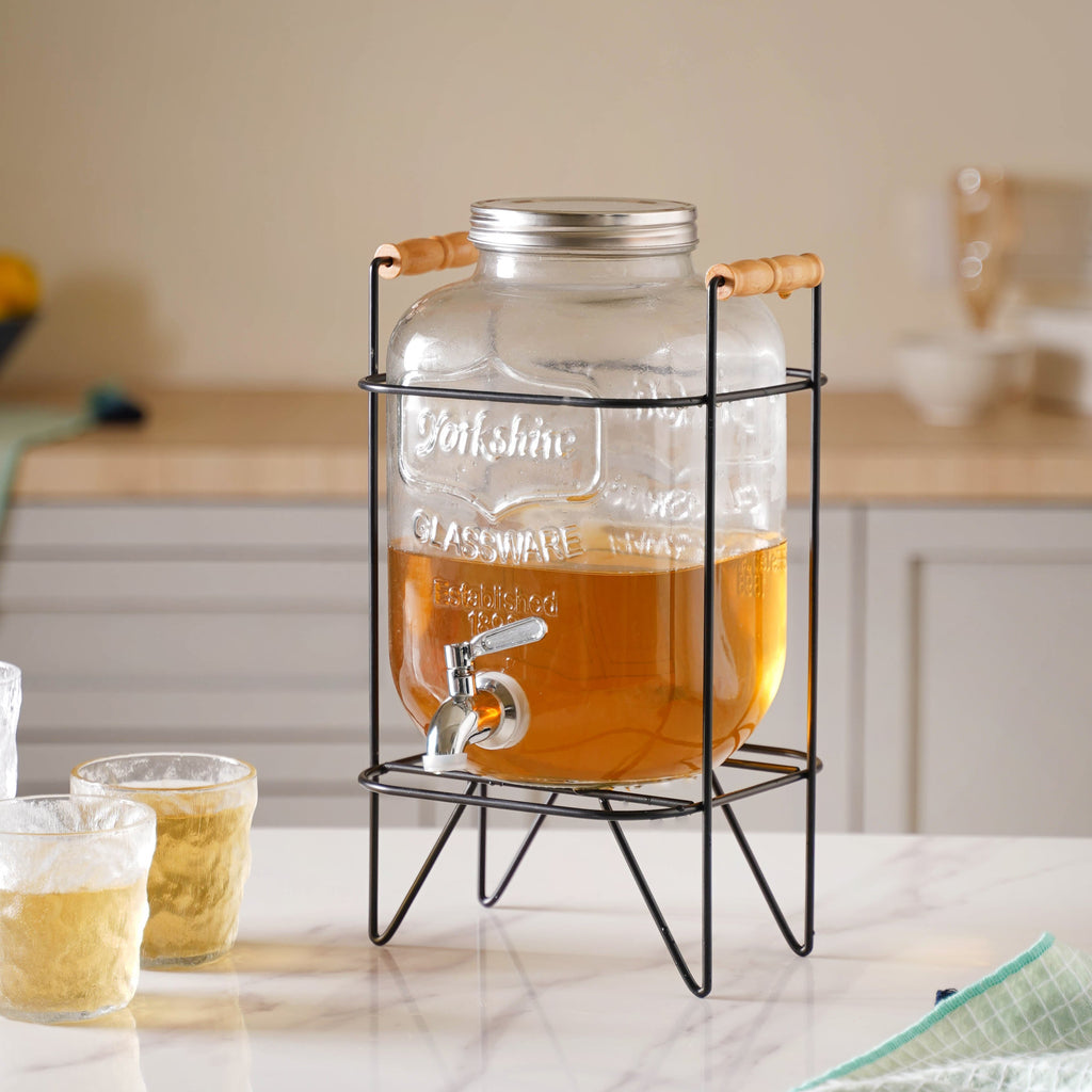 Glass Drink Dispenser With Stand Nestasia