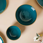 Green And White Elysian 22 Piece Dinnerware For 6 Nestasia