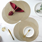 Round Gold Placemat Set of 6 Nestasia