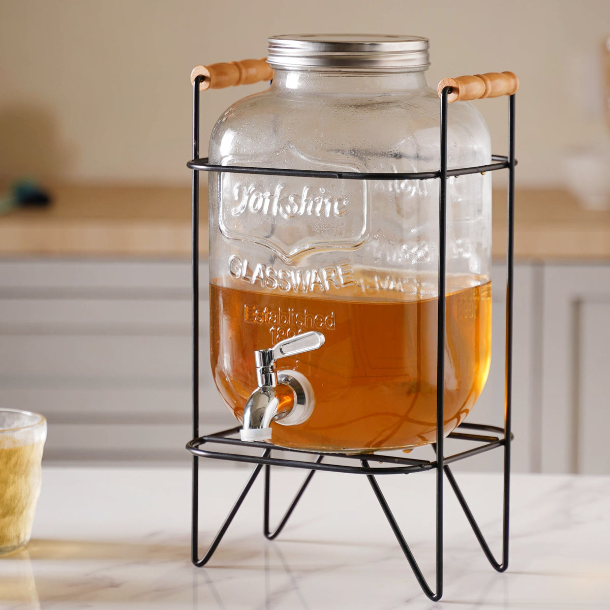Glass Drink Dispenser With Stand Nestasia