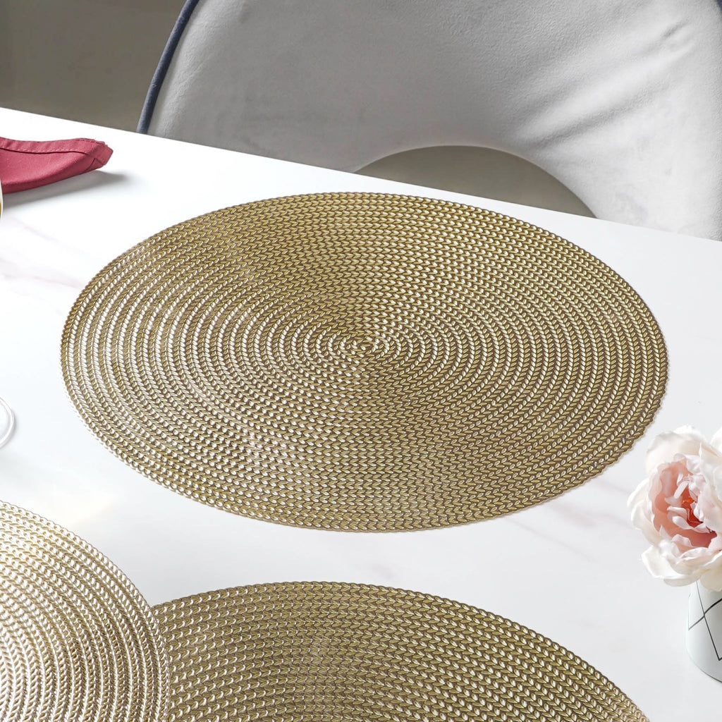 Round Gold Placemat Set of 6 Nestasia