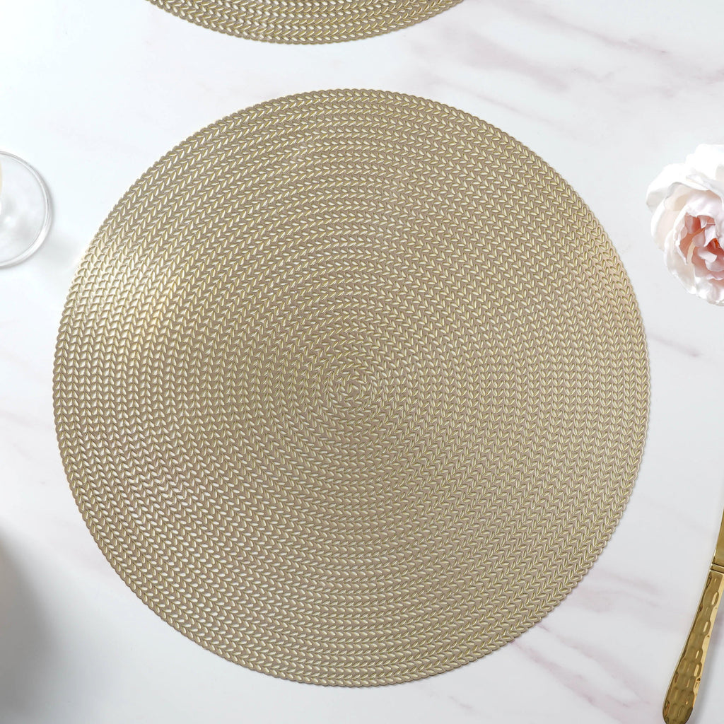 Round Gold Placemat Set of 6 Nestasia