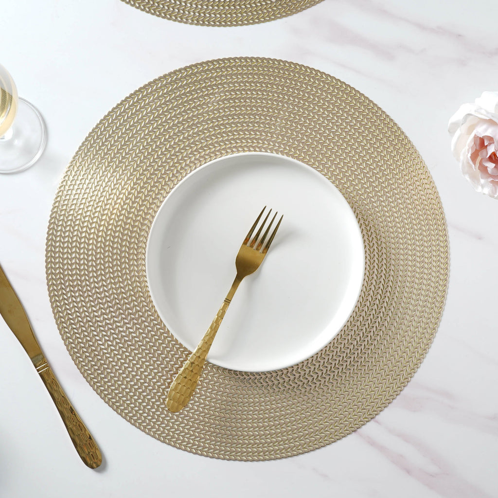 Round Gold Placemat Set of 6 Nestasia