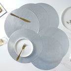Round Silver Placemat Set of 6 Nestasia
