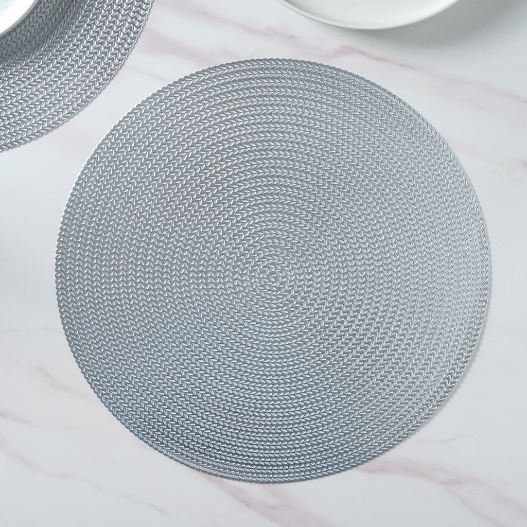 Round Silver Placemat Set of 6 Nestasia