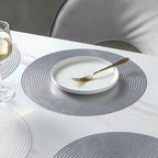 Round Silver Placemat Set of 6 Nestasia