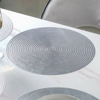 Round Silver Placemat Set of 6 Nestasia
