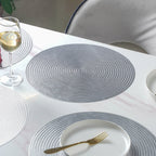 Round Silver Placemat Set of 6 Nestasia
