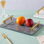 Marble Platter With Gold Handle Nestasia