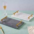 Marble Platter With Gold Handle Nestasia