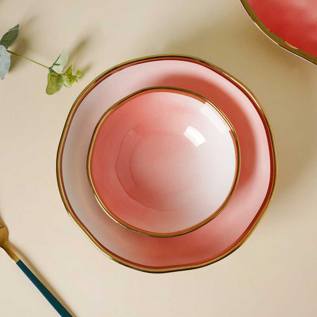 Pink Ombre 21 Piece Dinner Set For 6 Nestasia