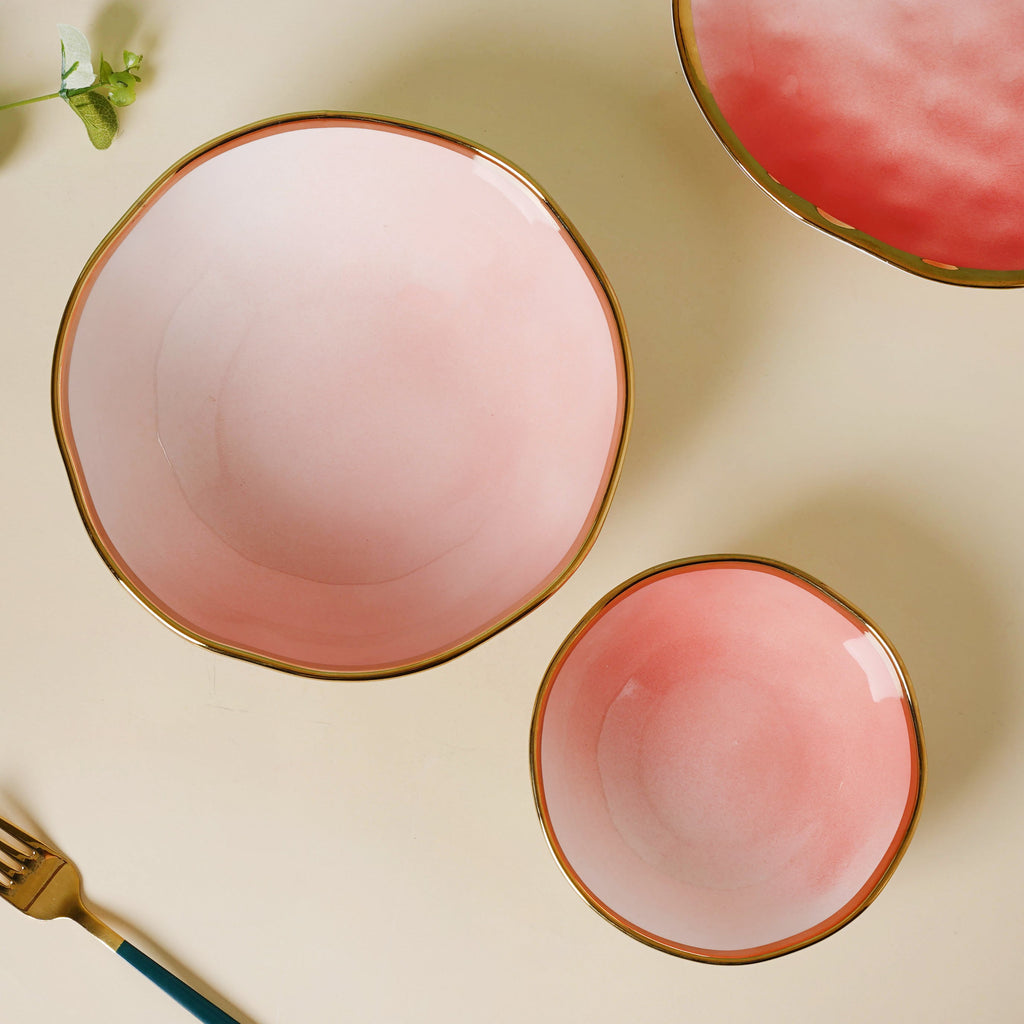 Pink Ombre 21 Piece Dinner Set For 6 Nestasia
