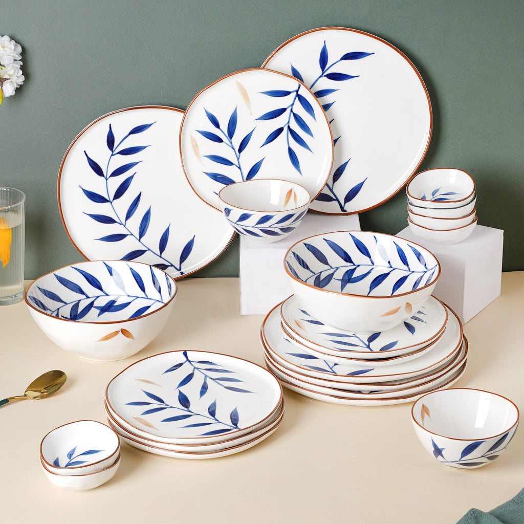 Palm Leaf 27 Piece Dinner Set For 6 Nestasia
