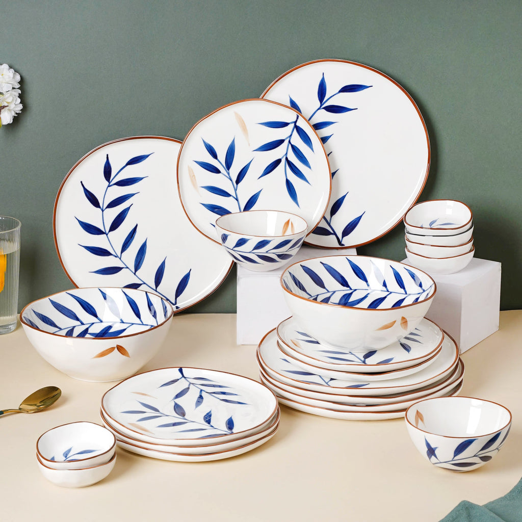 Palm Leaf 27 Piece Dinner Set For 6 Nestasia