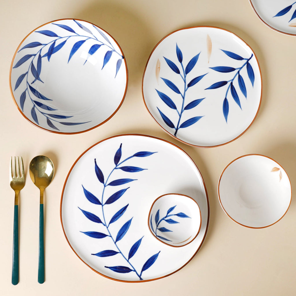 Palm Leaf 27 Piece Dinner Set For 6 Nestasia