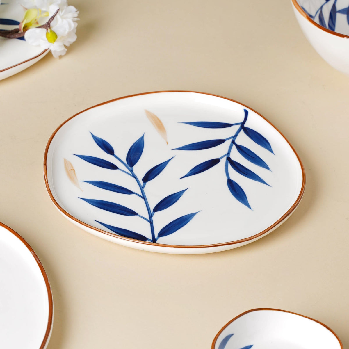 Palm Leaf 27 Piece Dinner Set For 6 Nestasia