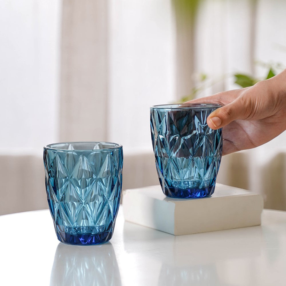 Blue Glassware Set of 4 Nestasia