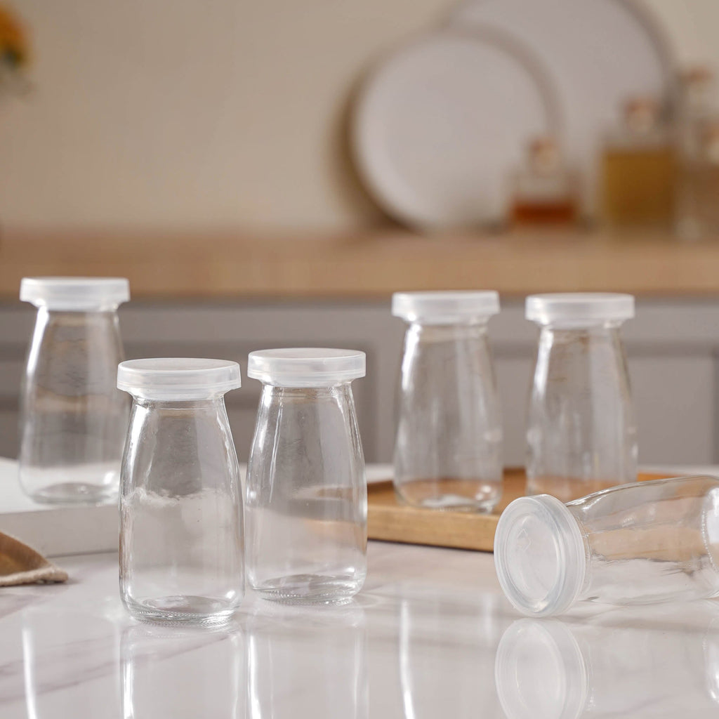 Small Glass Storage Container Set of 6 Nestasia