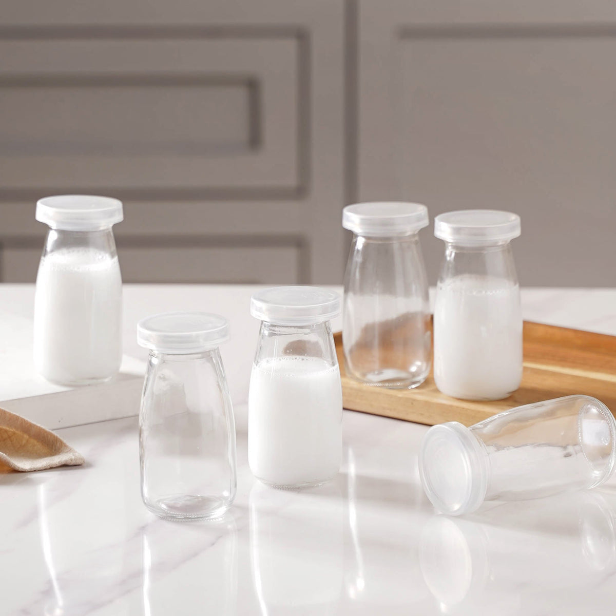 Small Glass Storage Container Set of 6 Nestasia