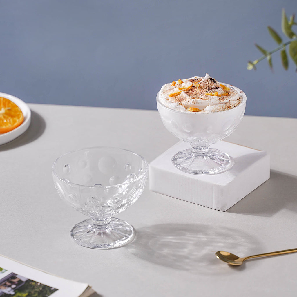Dotty Glass Ice Cream Bowl Set of 2 Nestasia