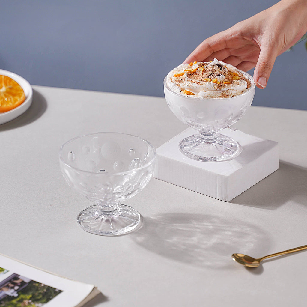 Dotty Glass Ice Cream Bowl Set of 2 Nestasia