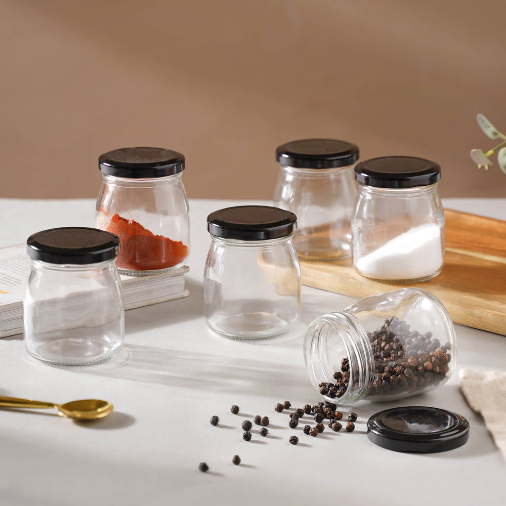 Glass Storage Container with Lid Set of 6 Nestasia