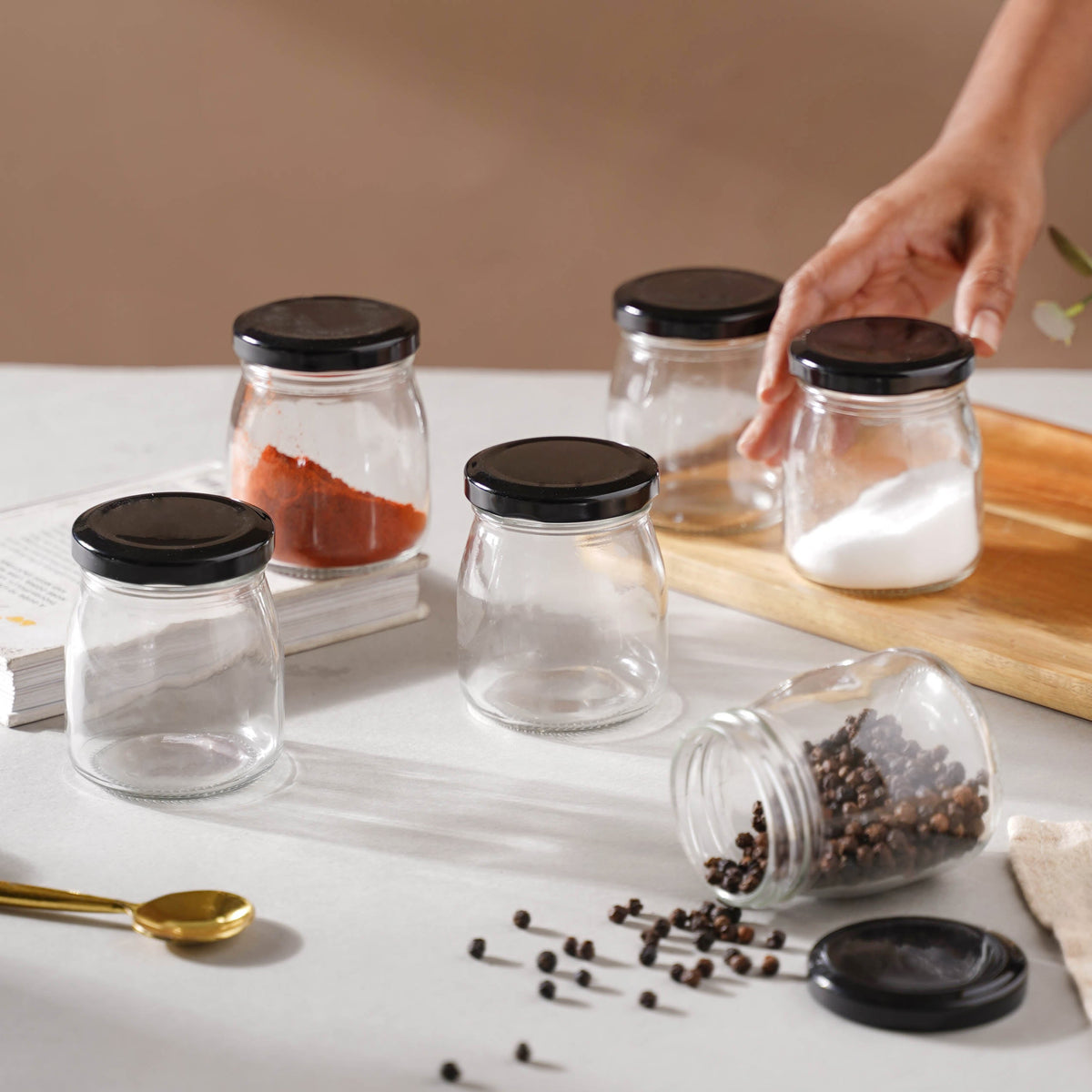 Glass Storage Container with Lid Set of 6 Nestasia