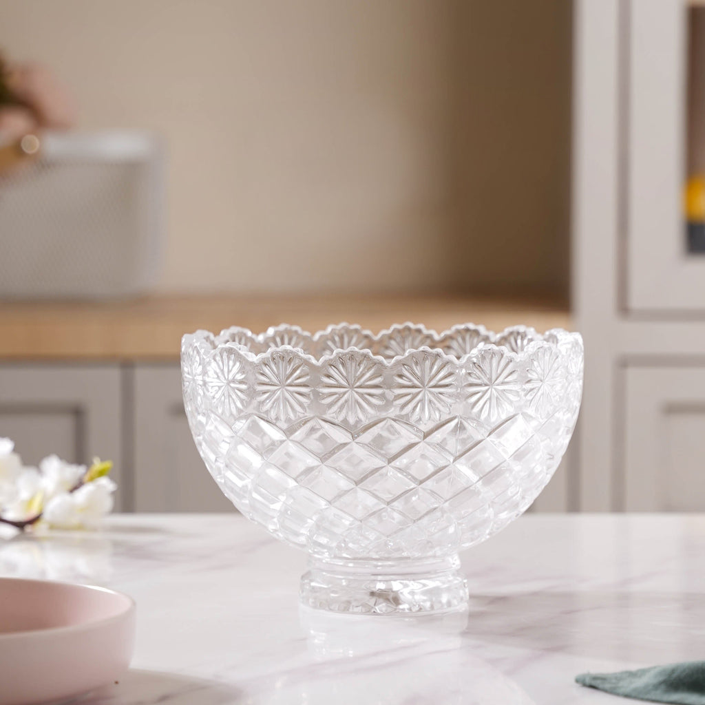 Intricate Glass Serving Bowl Nestasia